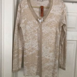 New light weight large opened long sleeve belldini cardigan color white/oatmeal